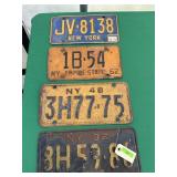 4- NY License Plates 1932, 1948, 1962, 1972