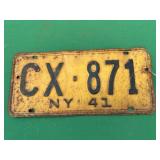 1941 NY State License Plate