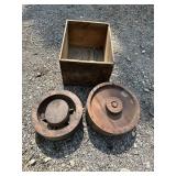 Crate w/ Wooden Split-Belt Pully Wheels