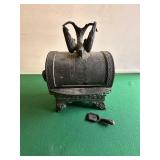 Small Victorian Roll Top Metal Container