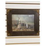 Early Framed Art- Lady/Nurse By the Sea