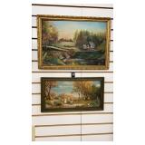 2 Framed Art - 1 is a Oil Painting