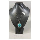 Turquoise Pendant Necklace W/Chain