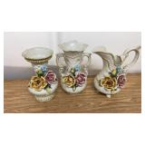 3 Vintage Porcelain Italian Vases