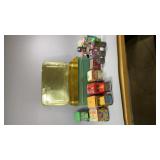 Tin Box with Assortment of Tin Banks