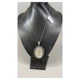 Mother of Pearl Pendant Necklace W/Chain