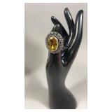 Citrine German Silver Ring Size 7