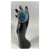 Turquoise German Silver Ring Size 6