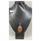 Asteroid Jasper Pendant Necklace W/Chain