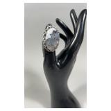 Dendrite Opal German Silver Ring Size 7