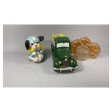 Ceramic Truck and Glass Piggy Banks