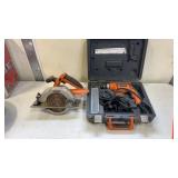 Ridgid Corded 1/8" Drill & 6 1/2ï¿½ Battery Saw