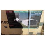 KJ 41 FT X 20 FT Car Port White K4120