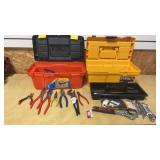 2 Plastic Tool Boxes with Contents