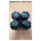 4 Center Caps W/Green SS Golf Cart