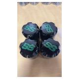 4 Center Caps W/Green SS Golf Cart