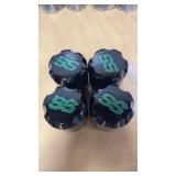 4 Center Caps W/Green SS Golf Cart