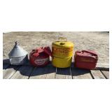 Metal Gas/Kerosene Cans W/Galvanized Funnel