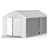 12 FT X 20 FT Single Door Metal Shed Cream K1220