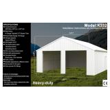 33 FT X 25 FT Double Door Metal Garage K3325