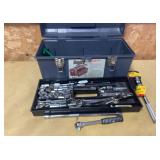 Plastic Tool Box with 3/8" Sockets-Drvers