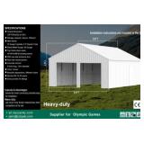 23 FT X 22 FT Double Door Metal Shed Cream K2223