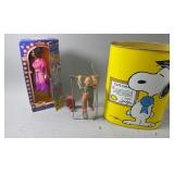 Snoopy Trash Can And Dolls