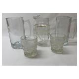 Glass Mugs, Pitcher and Glasses