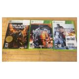 3 XBox 360 Games Gears Of War Battlefield 3&4
