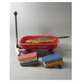 Little Red Racer Wagon, Alligator , And Trailers