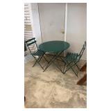 Metal Folding Table And Two Chair Set