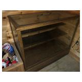 Nice Oak Glass Display Case With 2 Interior