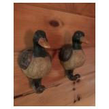 Pair of Polycast Duck Wall Mounts With Coat Hooks