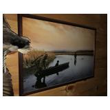 Framed Photograph With 2 Duck Hunters With