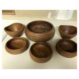 7 Wooden Bowls - Some Are Teak