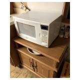 Microwave Oven With Stand & Contents