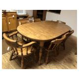 Nice Heavy Pine Table With Formica Top, Leaf