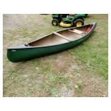 Old Town Canoe With 2 Oars & Life Vest