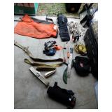 Plastic Tote With Camo Top and Contents