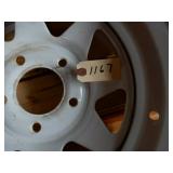 White Spoke Wheel - Appears To Be A Trailer