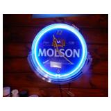 Molson Electric CLock with Neon Light