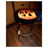 Swivel Bar Stool with Flames