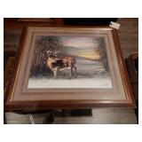 Framed Whitetail Buck Print at Dusk