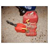 4 Plastic Gas Cans Plus One Funnel