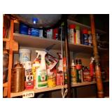 Contents of 2 Shelves - Spray Paint, Varnish, Oil,