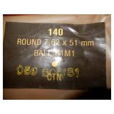 7.62 x 51 Ball R1M1 Ammo, 140 Rounds Per Pack