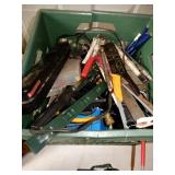 Plastic Tote With Assortment of Tool Items