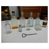 9 Vintage Bottles - Some Are Embossed