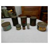Variety of Old Advertising Tins - Rexall Shaving,