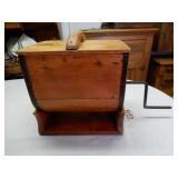 Very Nice Old Wooden Churn With Wooden Cover